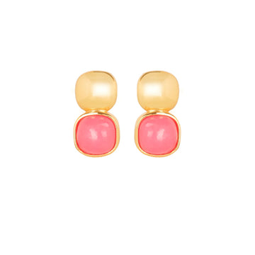 Glossy Gold & Blushing Pink Stud