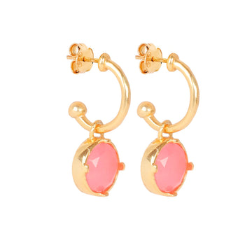 Blushing Pink Crystal Hoop Earrings