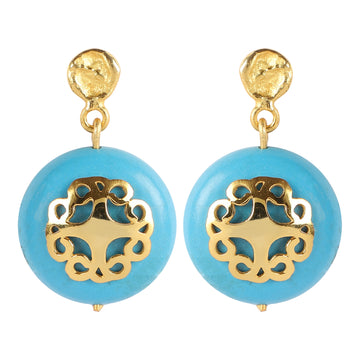 Turquoise Earring With Filigree Melange