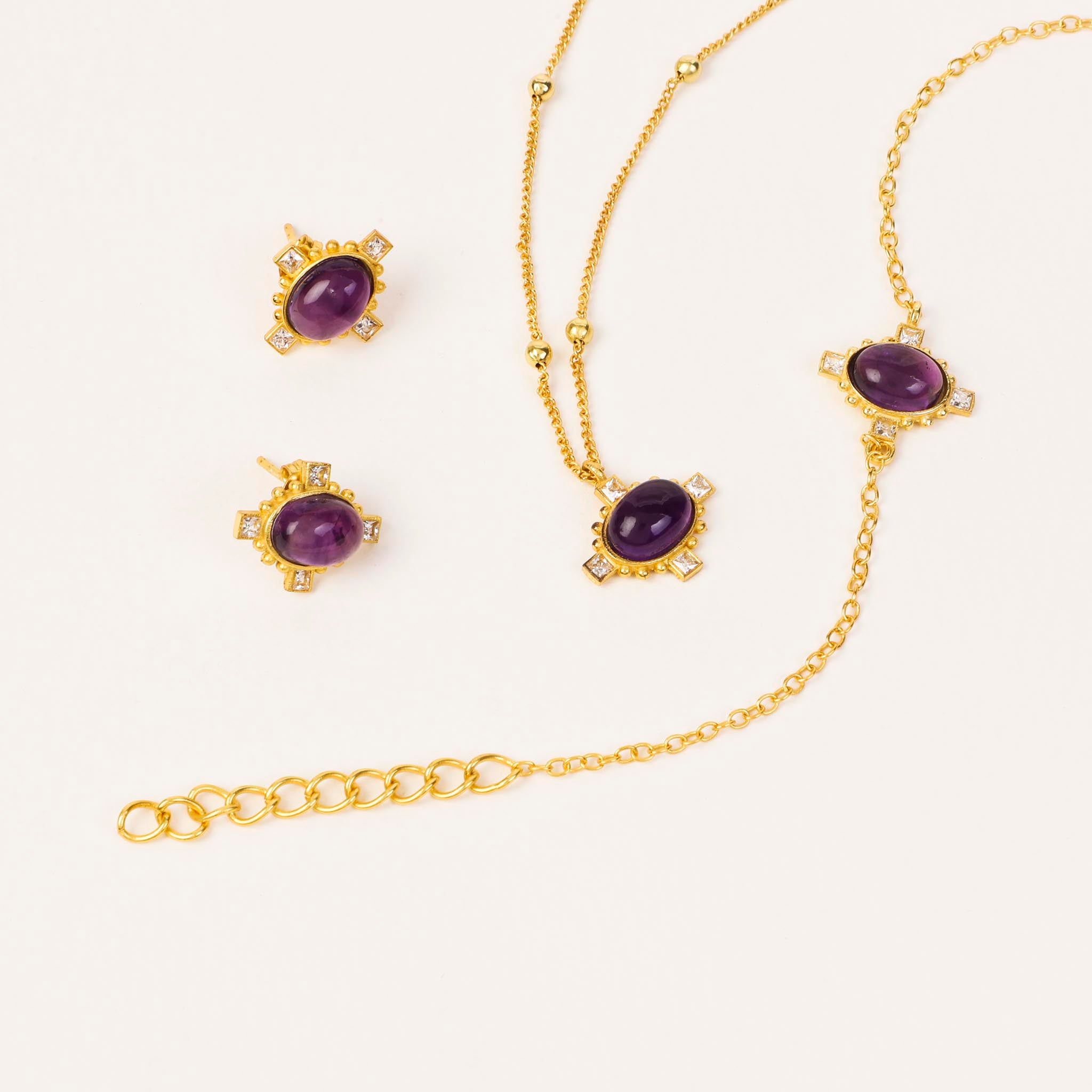 Amethyst CZ Jewellery Set