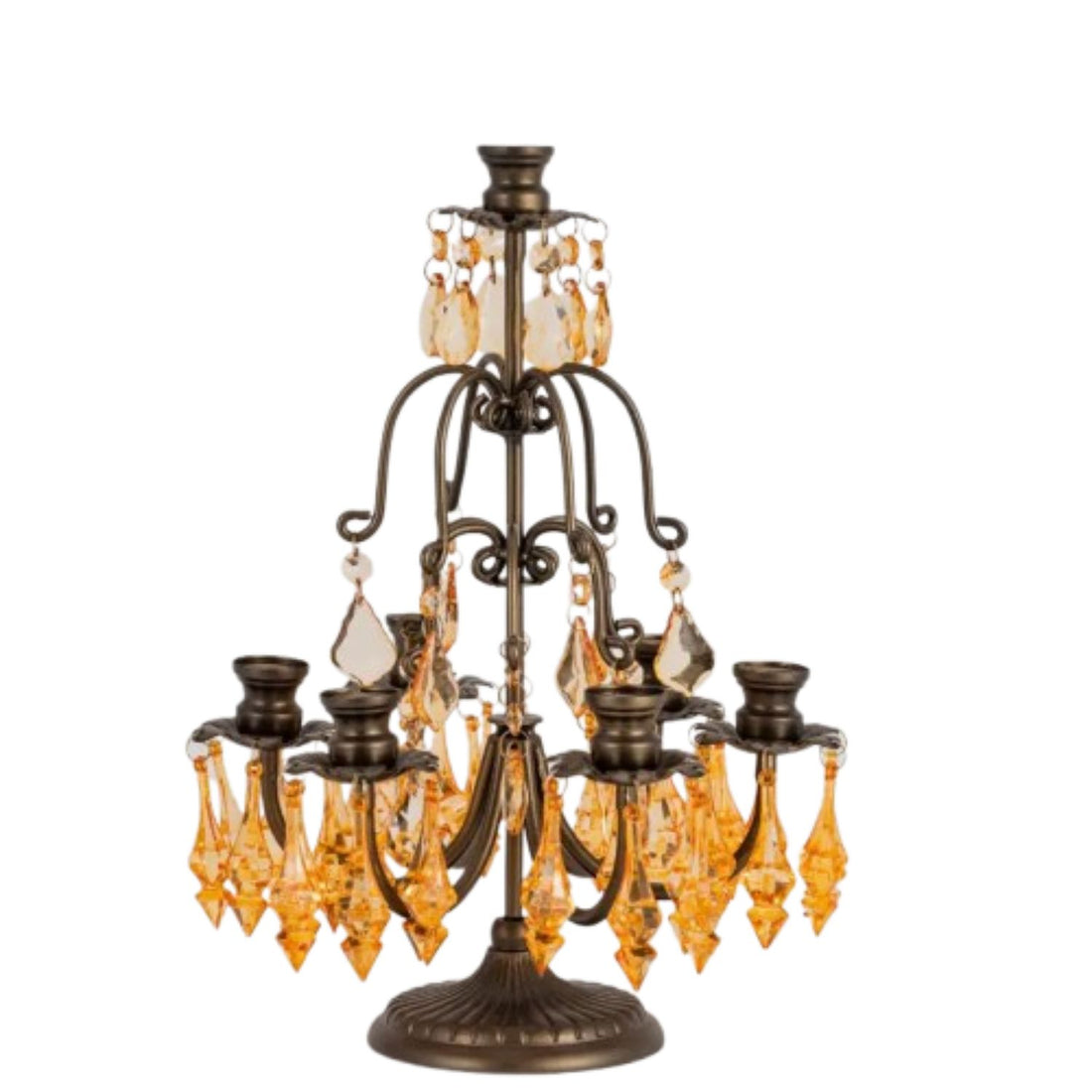 Amber Crystal 7-Arm Girandole Candelabra