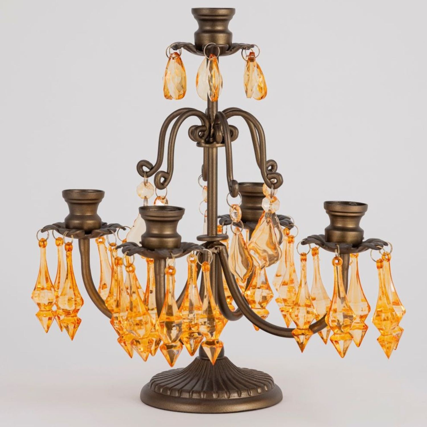 Crystal Girandoles 5 Arms (Amber)