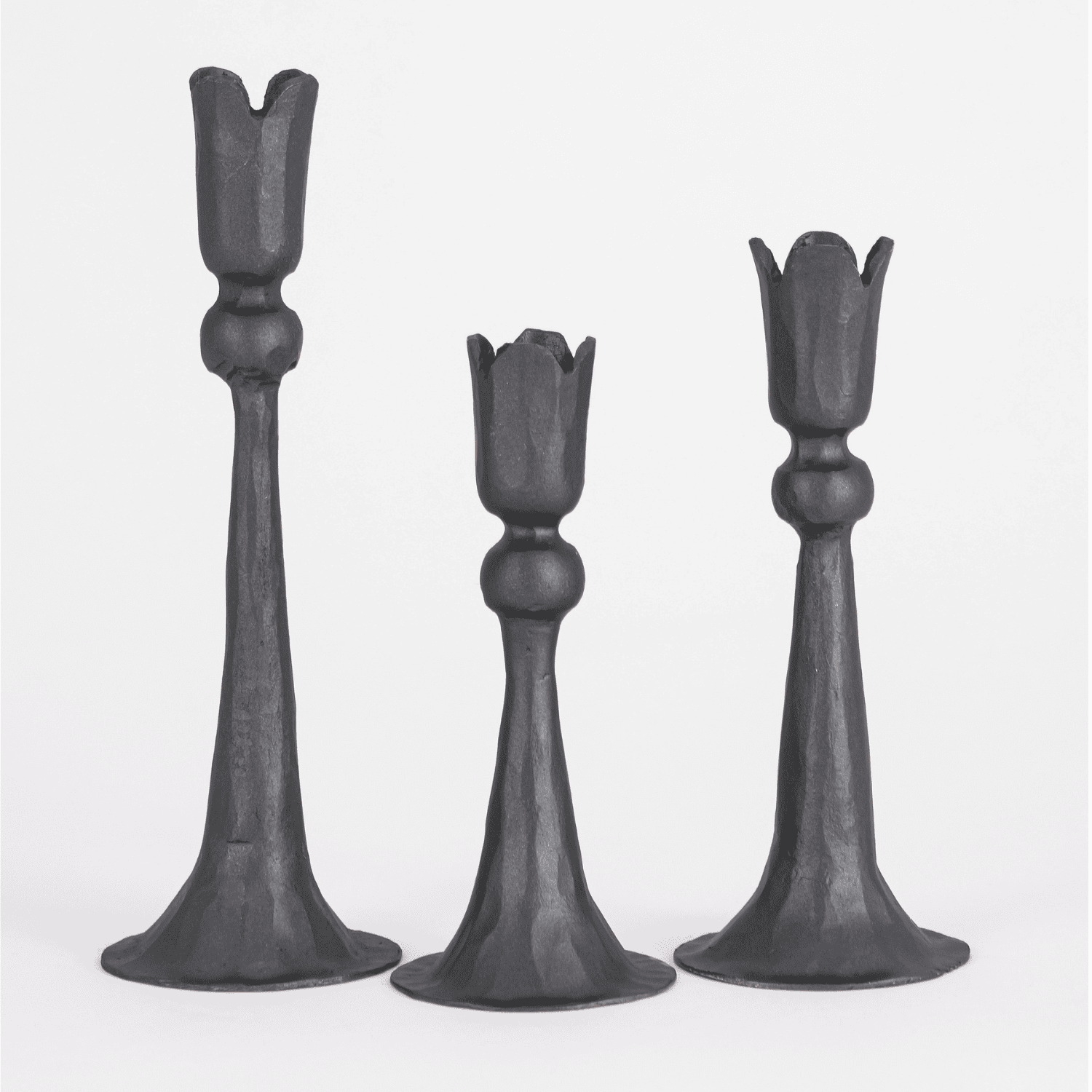 Chicago Art Forged Candlestand - Gun Metal Antique Set of 3