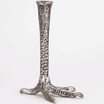 Glam Bird Feet Candle Holder Distressed Nickel