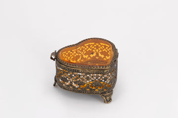 Coeur Brass Filgree Casket (Amber)