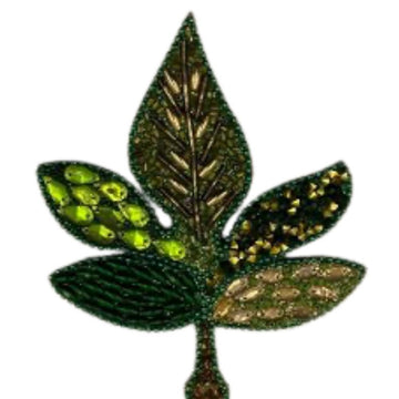 Wooden Green Leaf Beaded Hanging Ornament