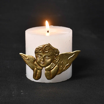 Antique Gold Cherub Candle Pin
