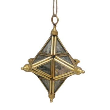 Vintage Star Pendant Light Shade with Antique Glass