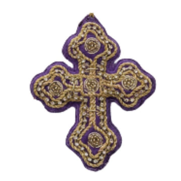 Purple Velvet "Cross" Ornament