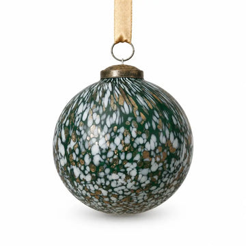 4" Vintage Glass  Bauble – Sea Green Marble finish