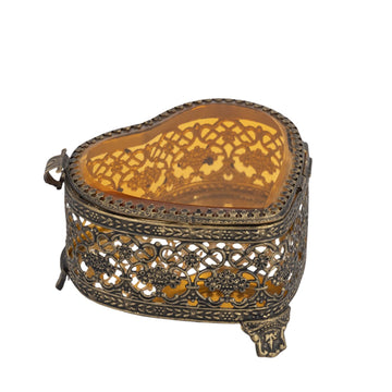 Coeur Brass Filgree Casket (Amber)
