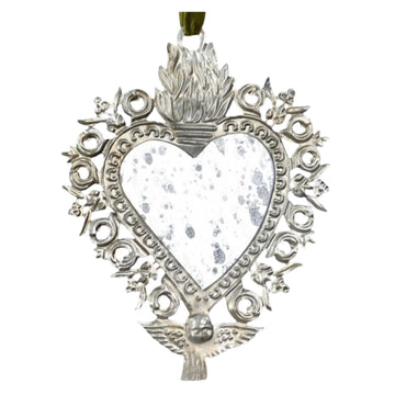 Angel Milagro Heart Distressed Mirror