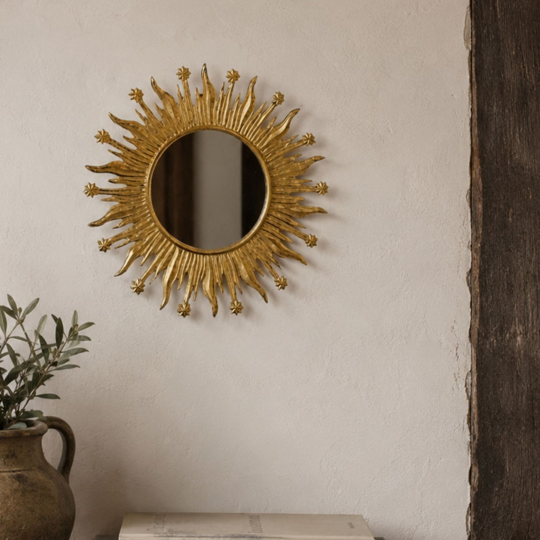 Round Sunburst Mirror (Gold)