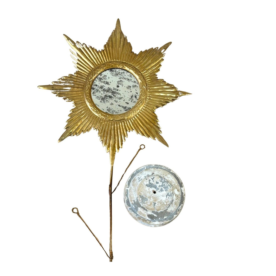 Antique Gold Tabletop Mirror Décor Object