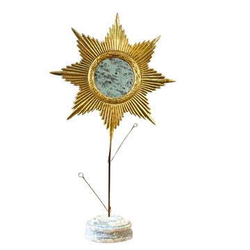 Antique Gold Tabletop Mirror Décor Object