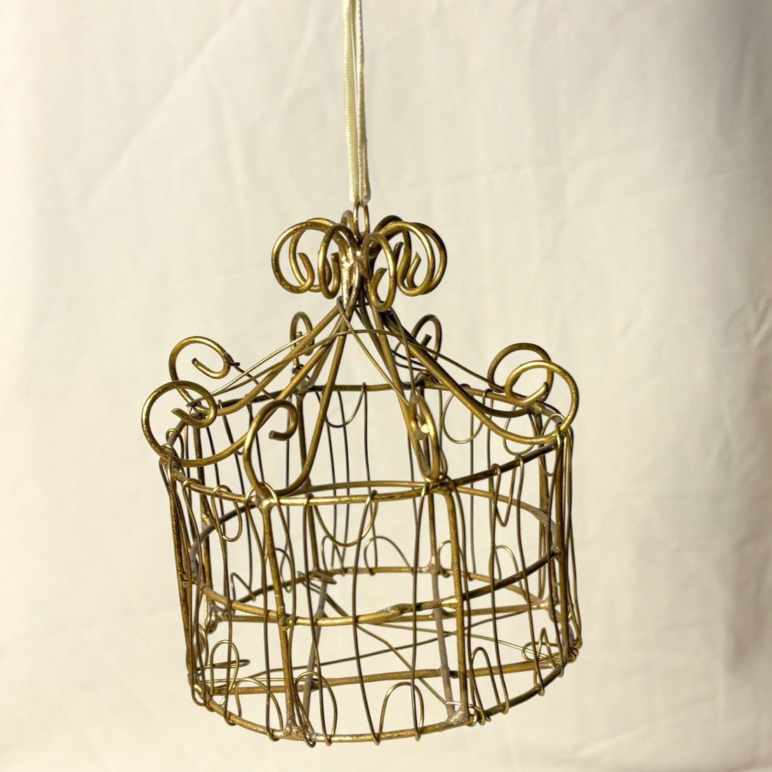 Antique Gold Vintage Birdcage Décor Object