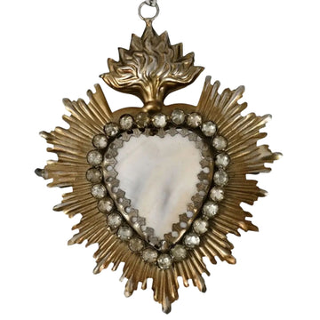 Jewelled Milagro Heart With Stone
