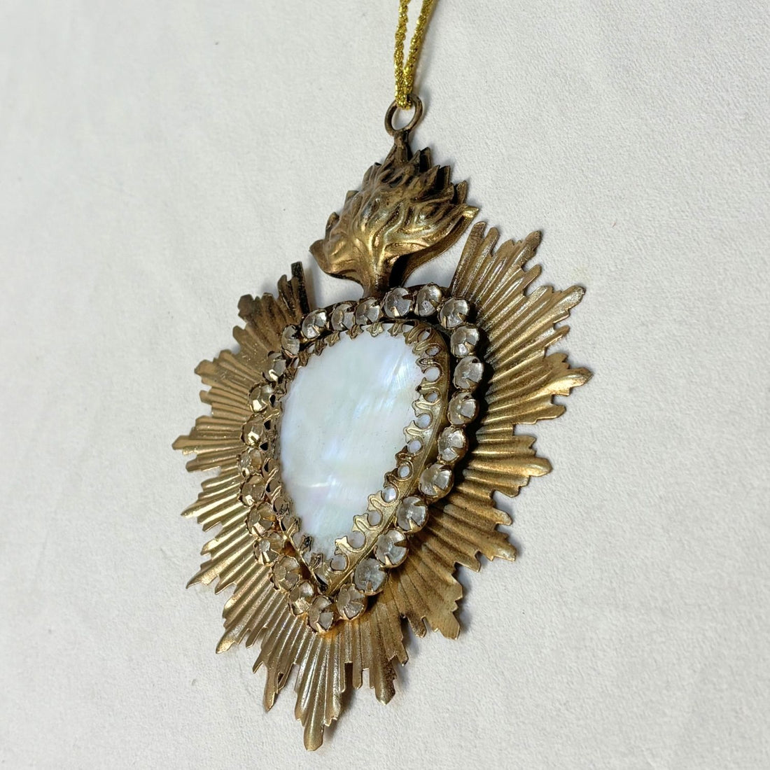 Jewelled Milagro Heart With Stone