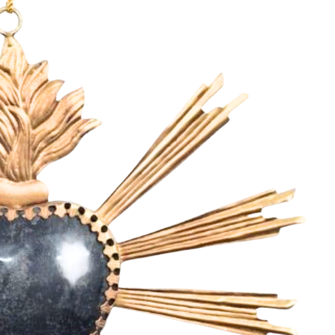 "Black & Gold Sacred Heart Hanging Ornament" 20x20cm