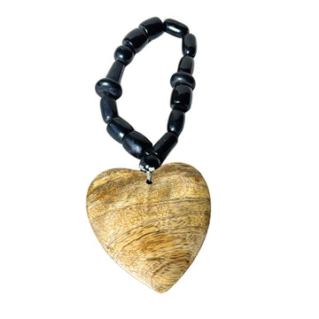 Black Beaded Heart Strand