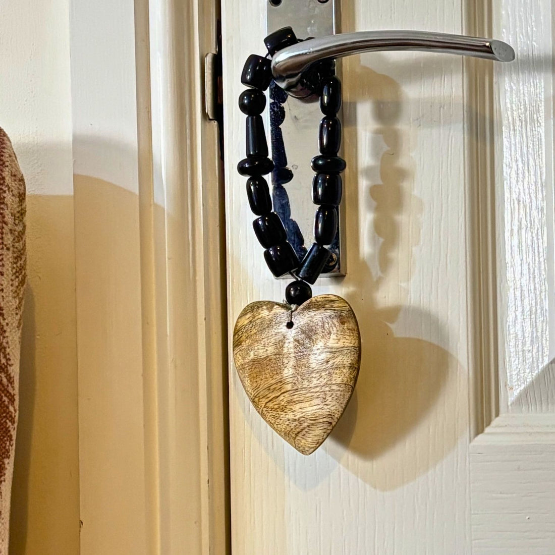 Black Beaded Heart Strand