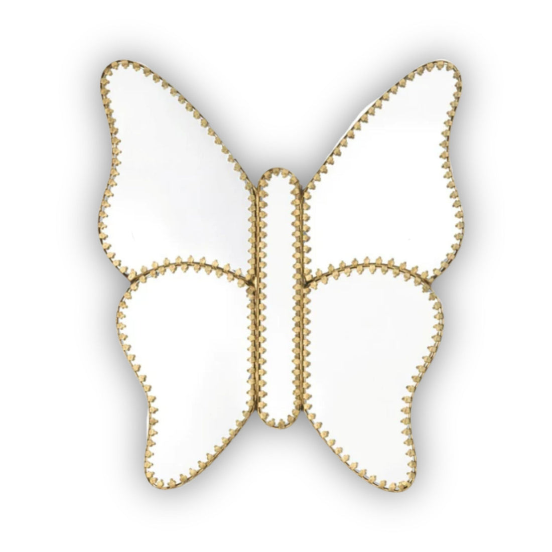 Butterfly Jewelled Brass Mirror