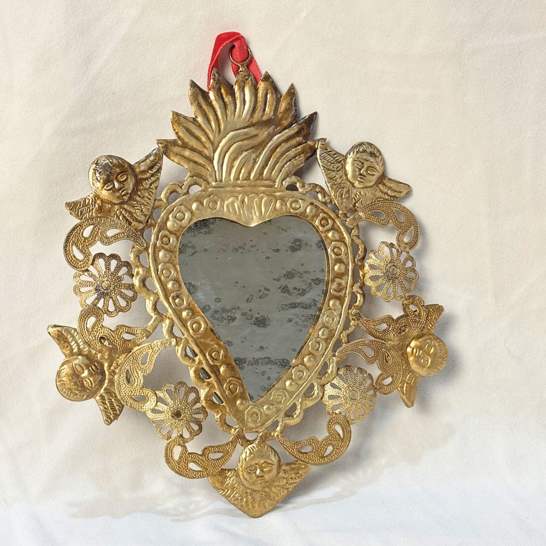 Milagro Heart Mirror  With Cherubs