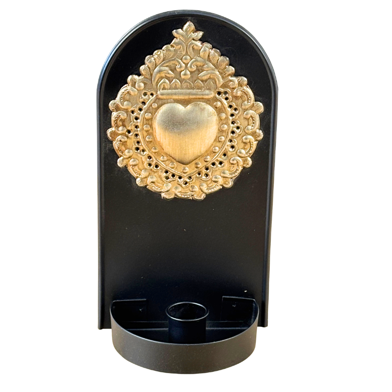 Candle Holder With Milagro Heart