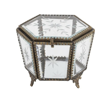 Etched French Jewellry Box (Clear)