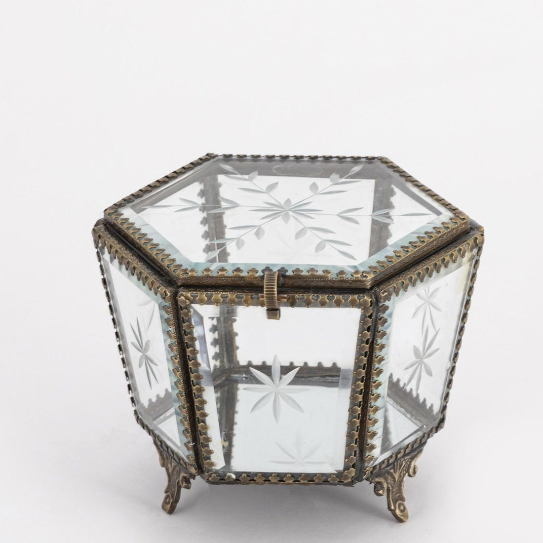Etched French Jewellry Box (Clear)