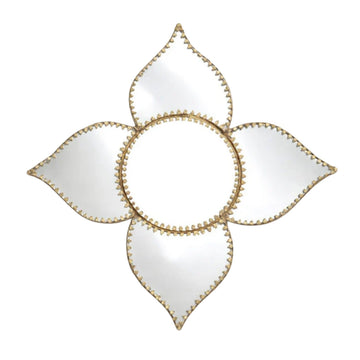 Clover Jewelled Brass Mirror