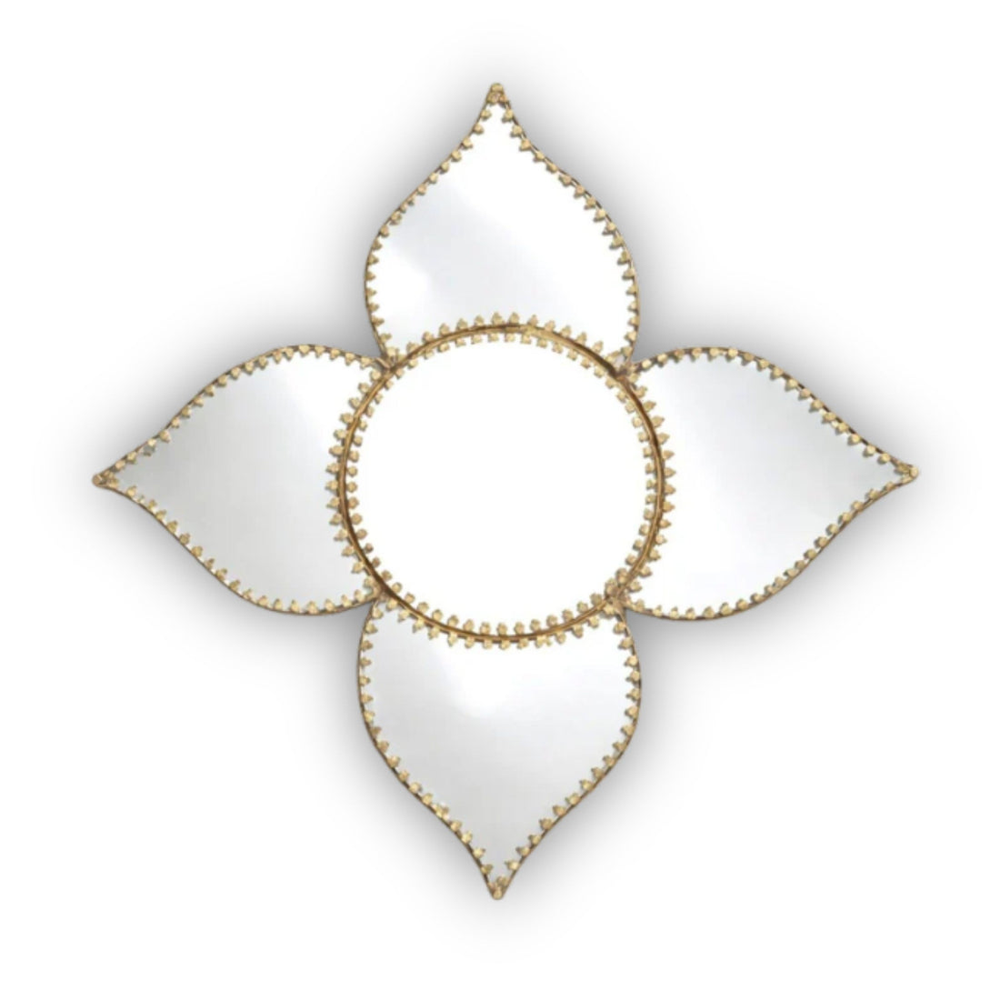 Clover Jewelled Brass Mirror