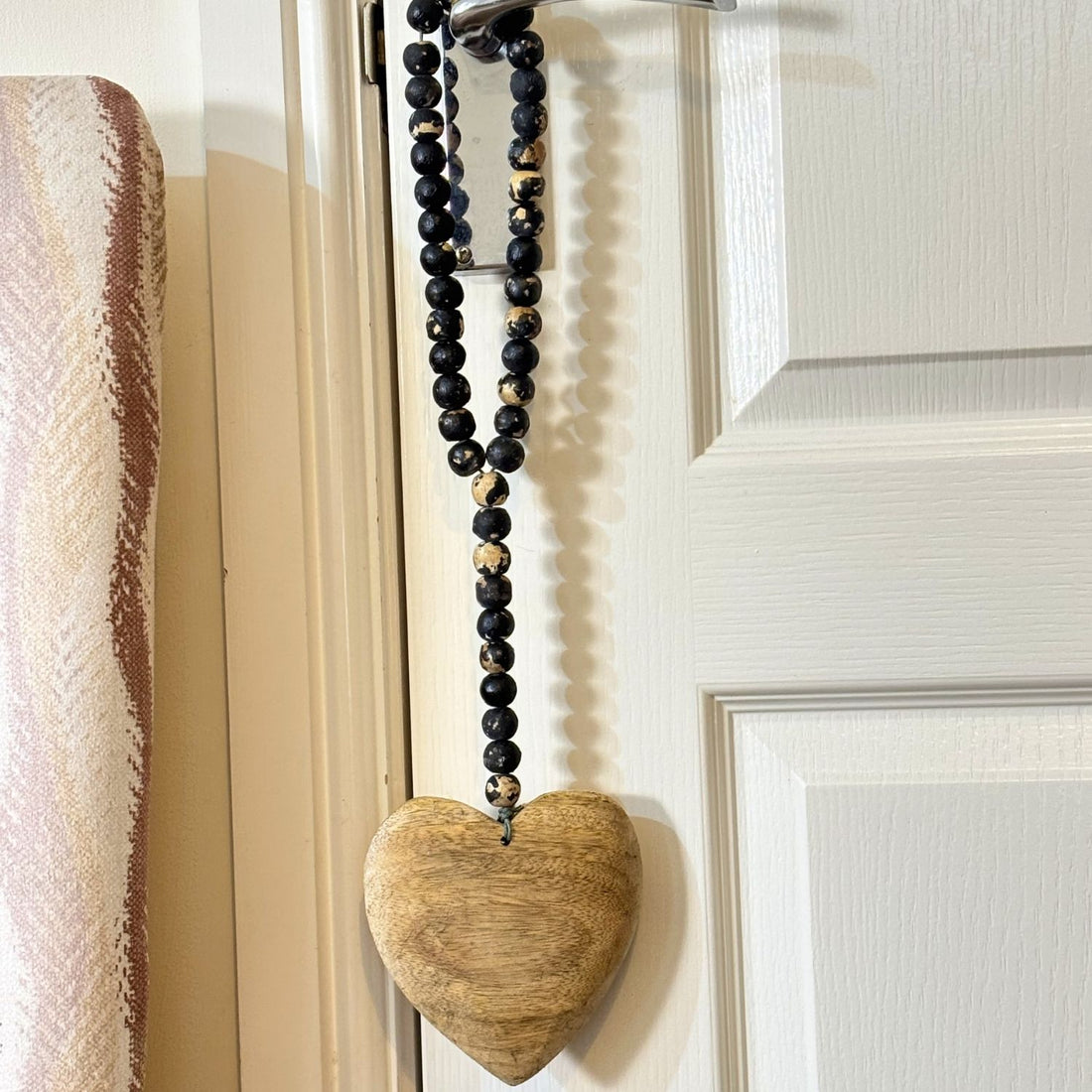 Wooden Beaded Garland With Heart