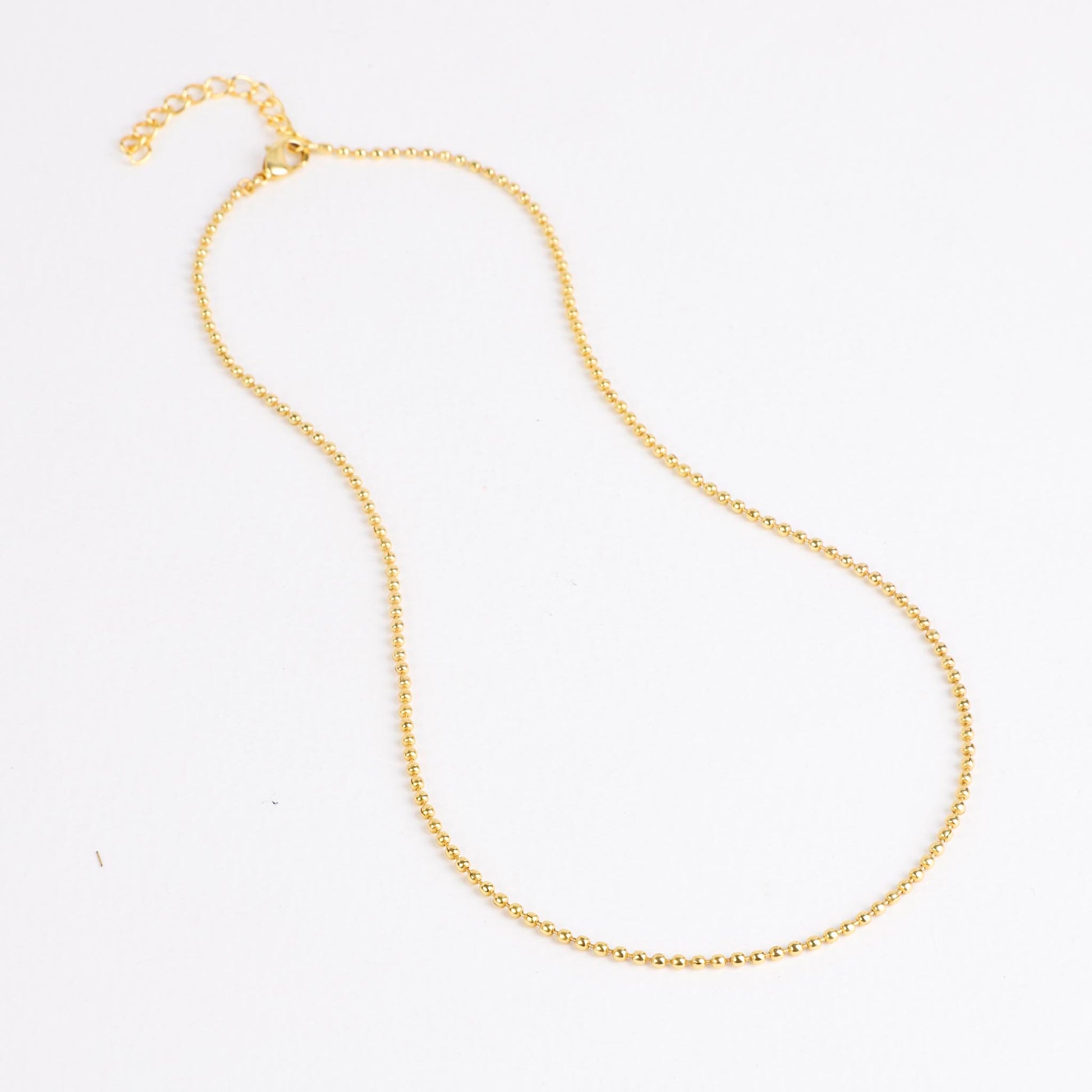 Beaded Chain Necklace Gold 17" - Lila Rasa