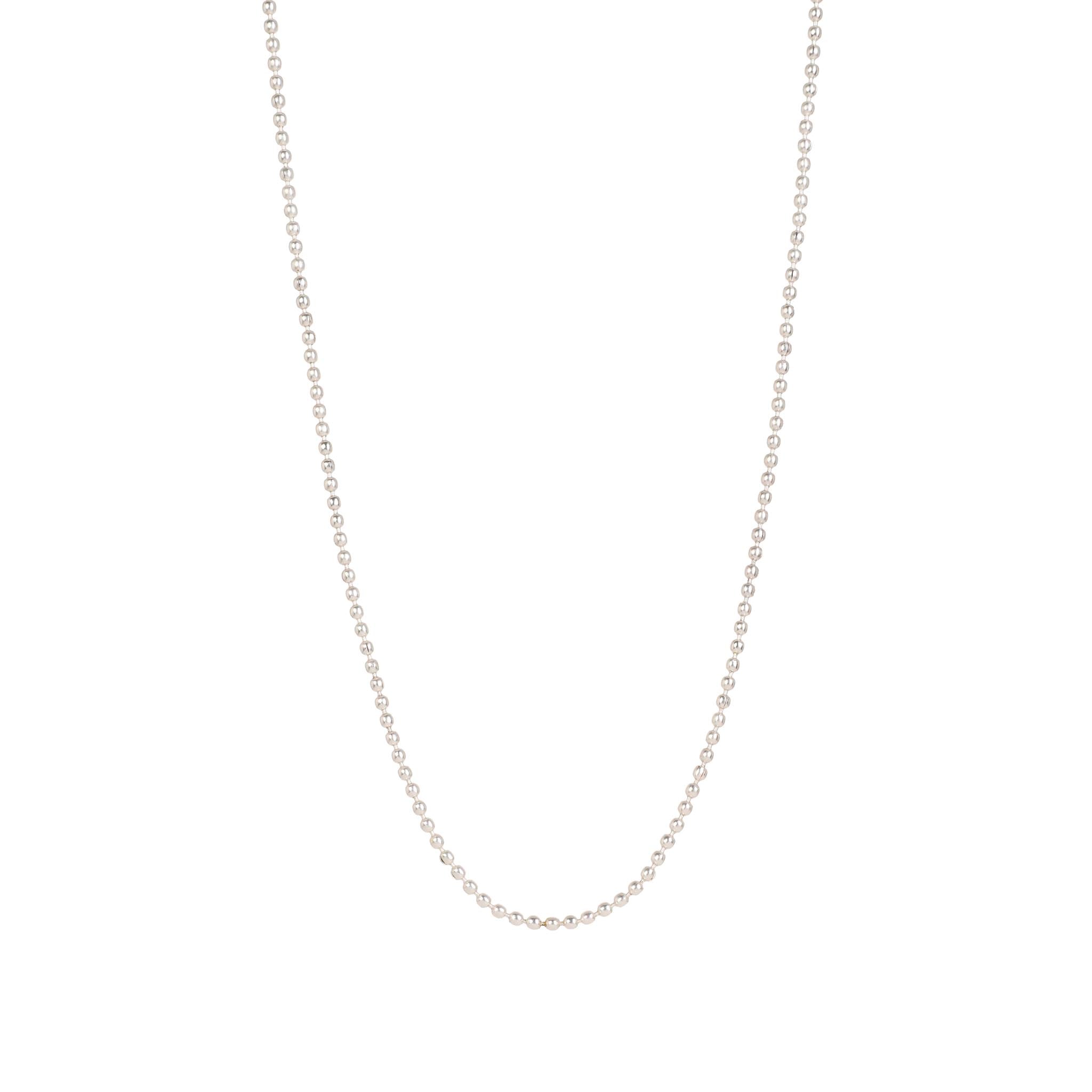 Beaded Chain Necklace Silver 17" - Lila Rasa