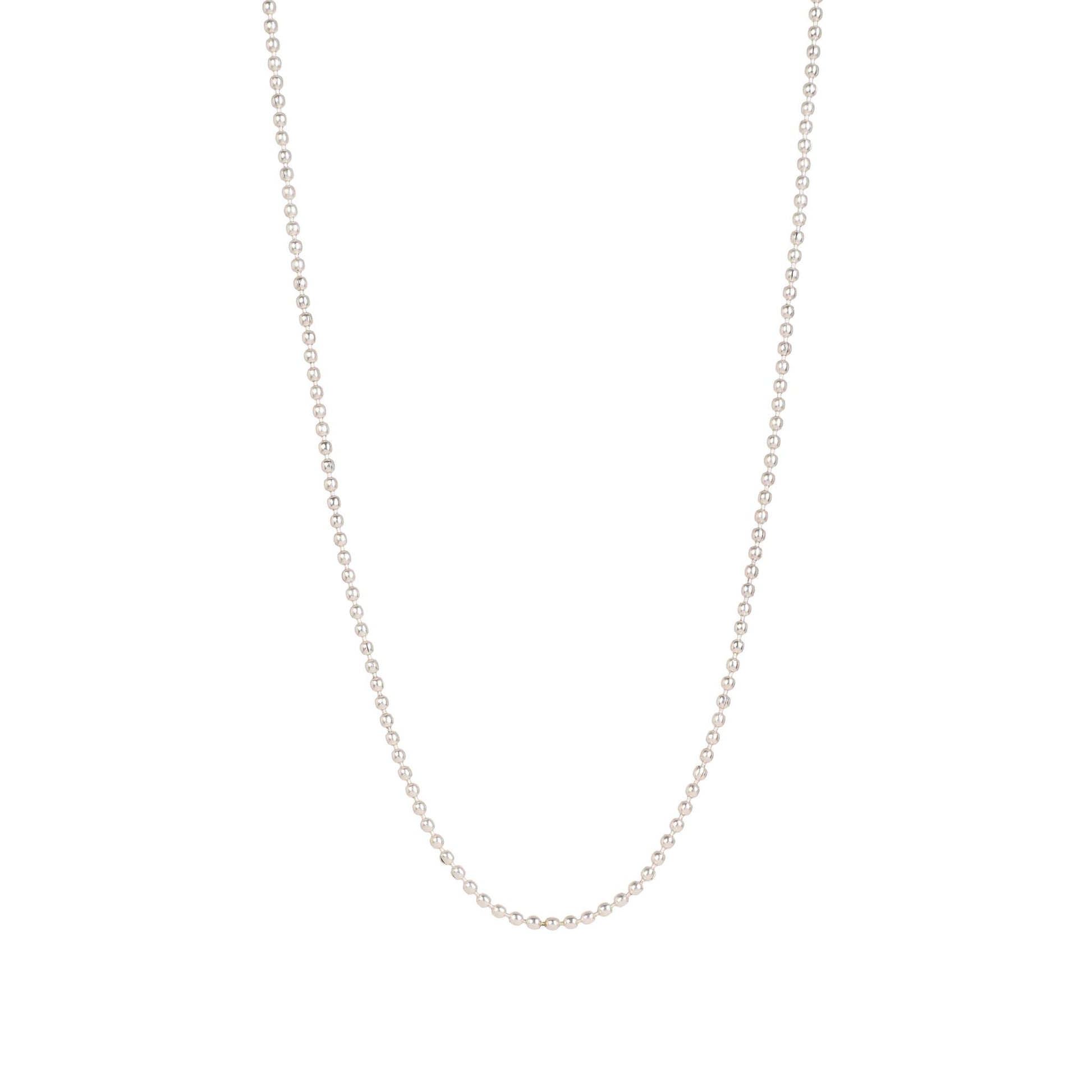 Beaded Chain Necklace Silver 17" - Lila Rasa