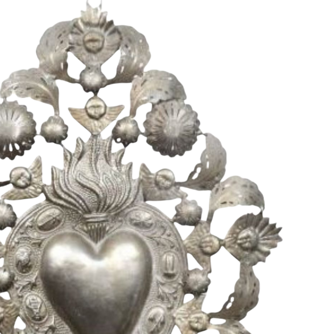 FILGREE CUTOUT CHERUBS MILAGRO HEART (L)