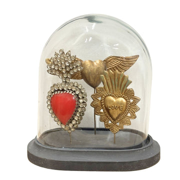 Glass Dome with Red Sacred Heart