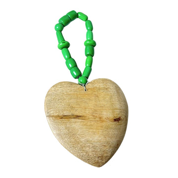 Green Beaded Heart Strand