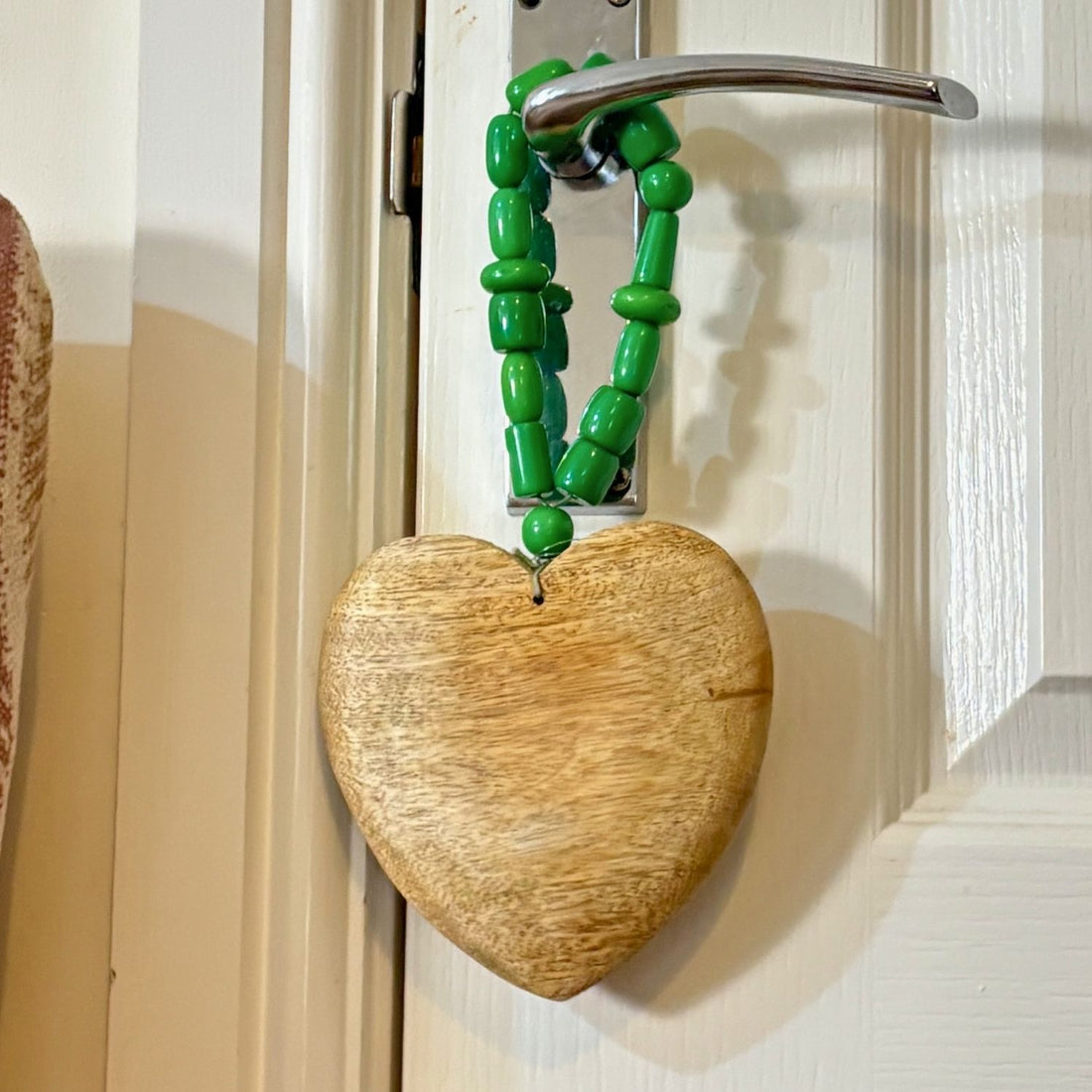 Green Beaded Heart Strand