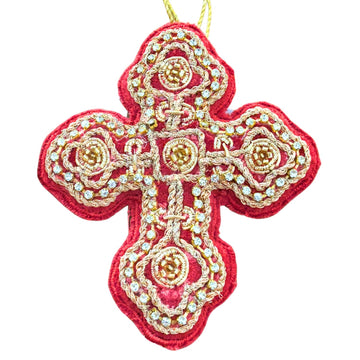 Red Velvet "Cross" Ornament