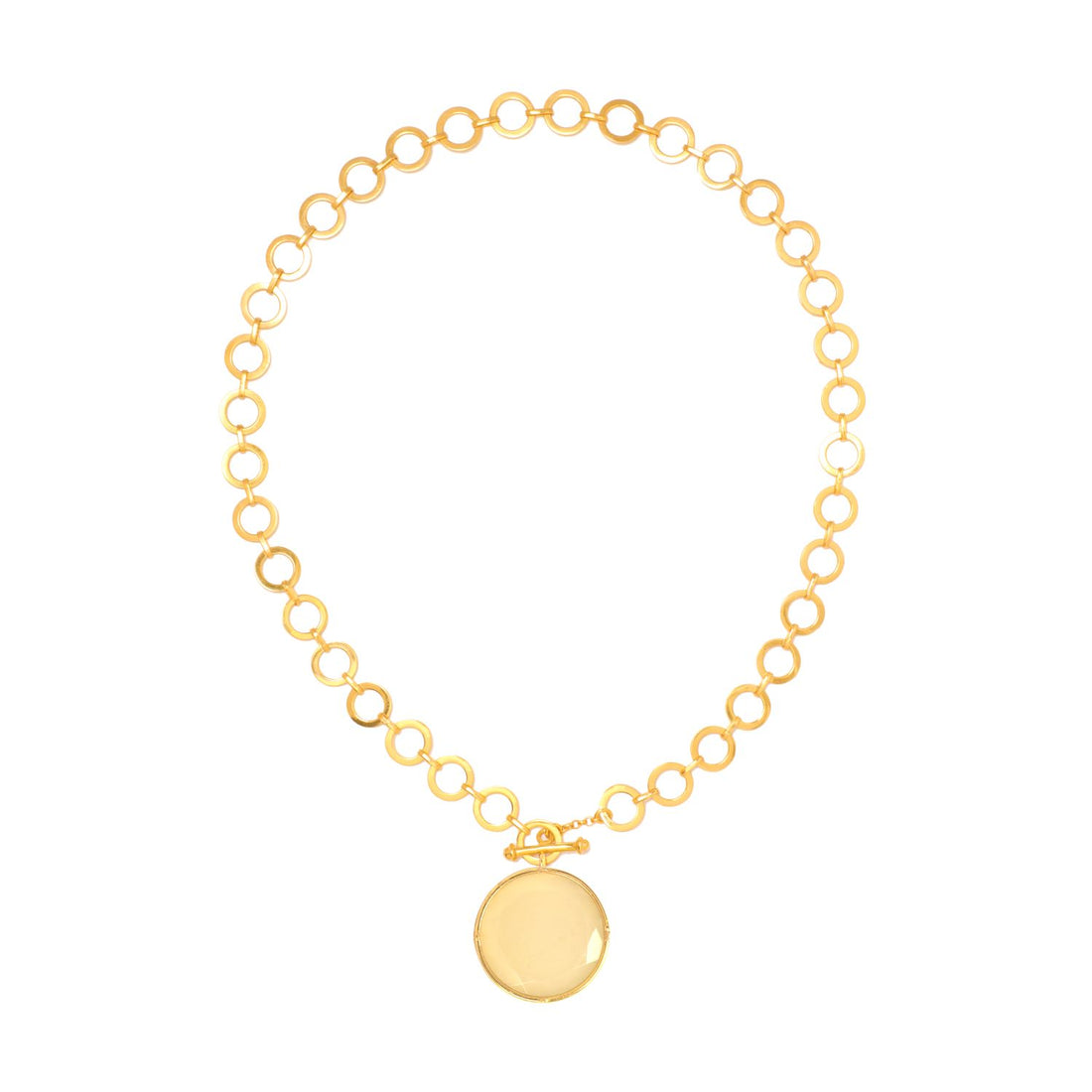 Sparkling White Crystal Pendant With Loop Chain & T Lock