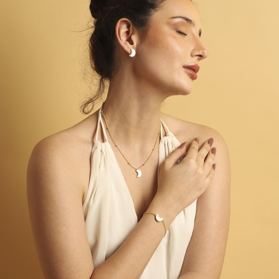 Stellar Elegance Mother Of Pearl Moon Combo - Lila Rasa