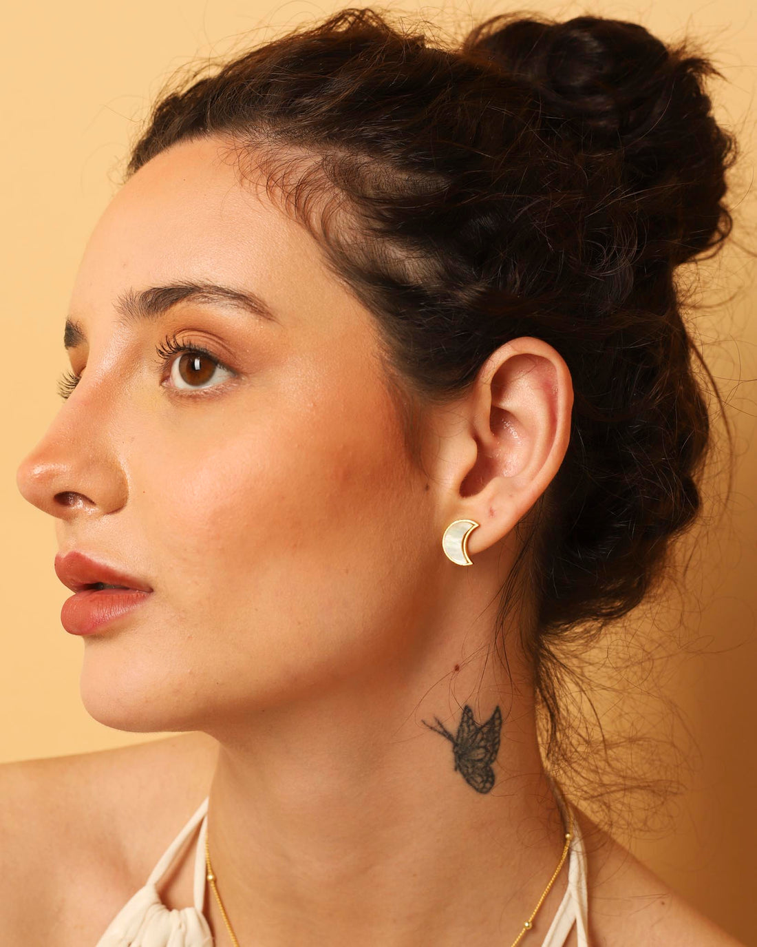 Stellar Elegance -  Earrings Mother of Pearl MOON - Lila Rasa