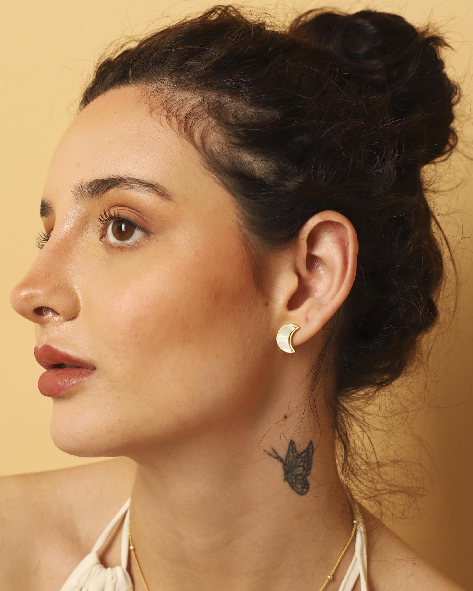 Stellar Elegance -  Earrings Mother of Pearl MOON - Lila Rasa