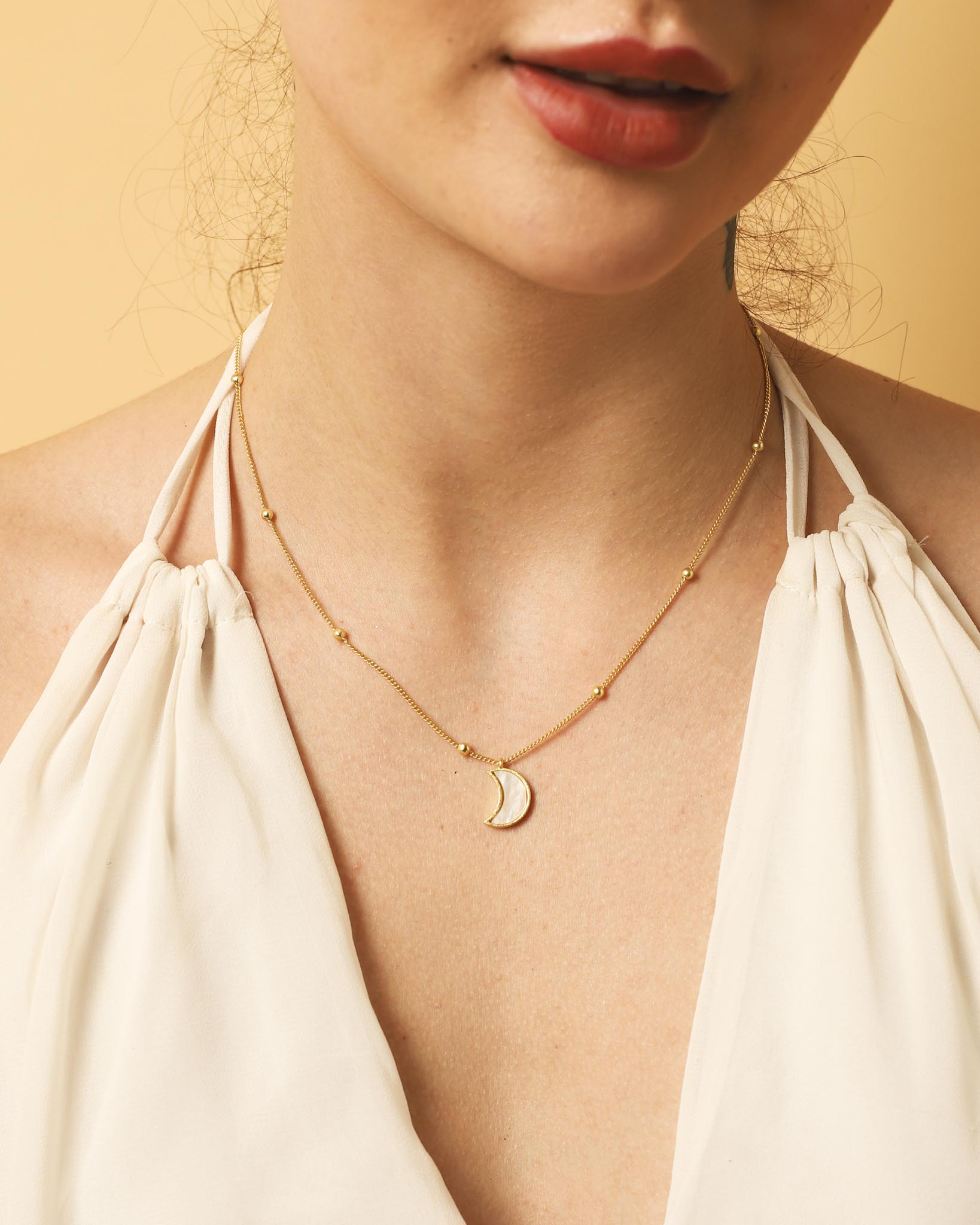 Stellar Elegance - Chakra Necklace Mother of Pearl - Lila Rasa