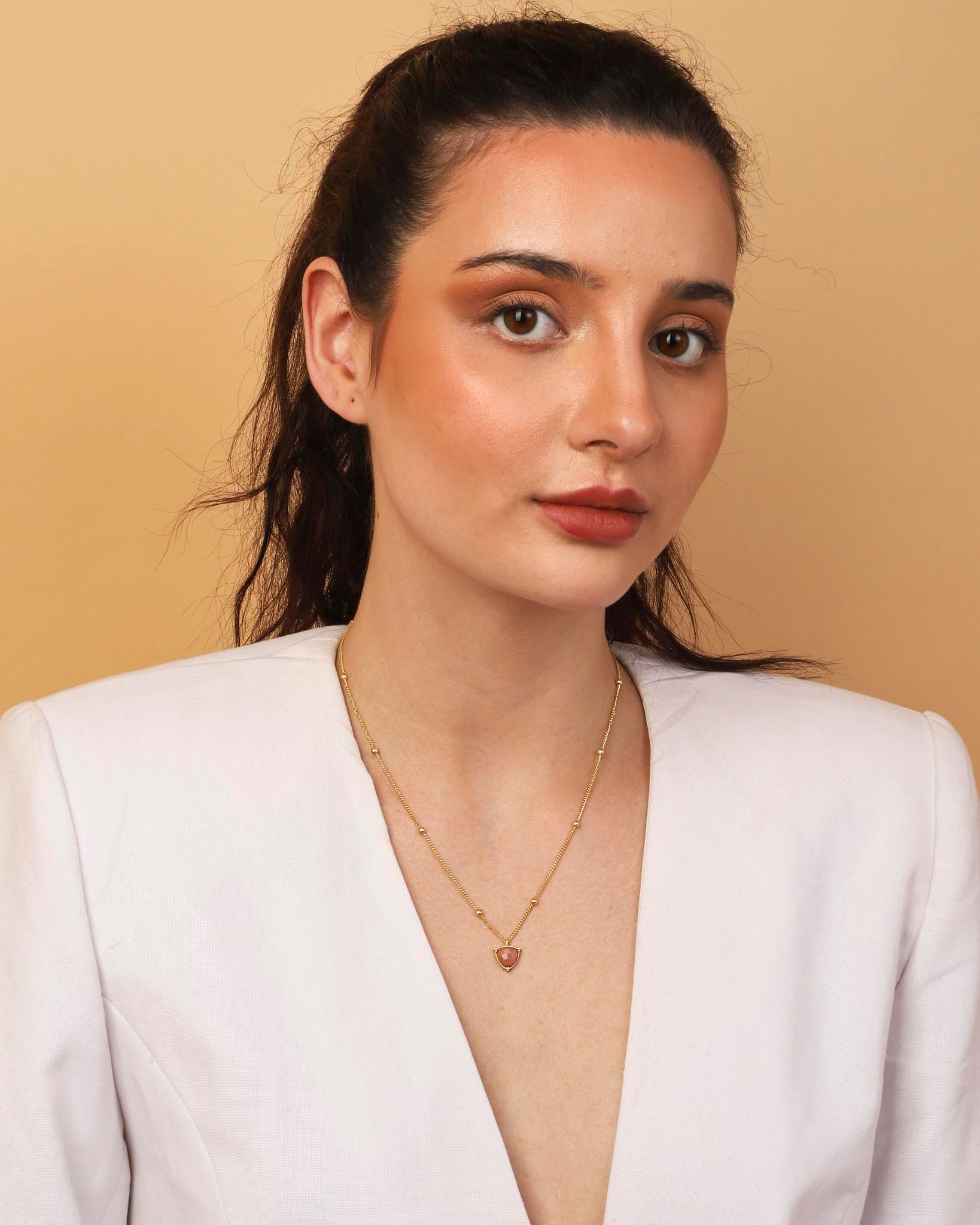 Stellar Elegance - Chakra Necklace Moon Peach - Lila Rasa