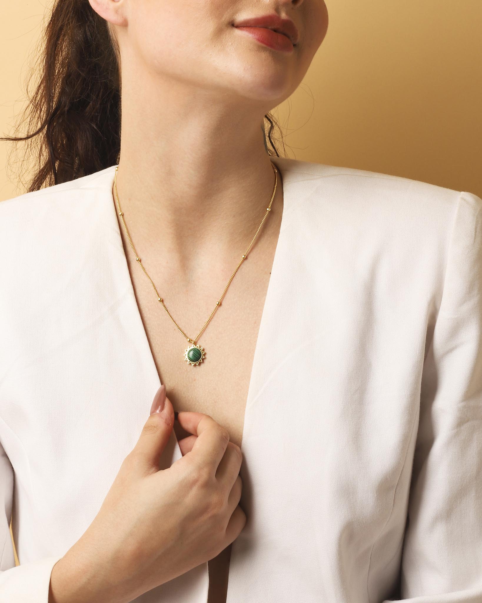Stellar Elegance - Chakra Necklace Malachite - Lila Rasa