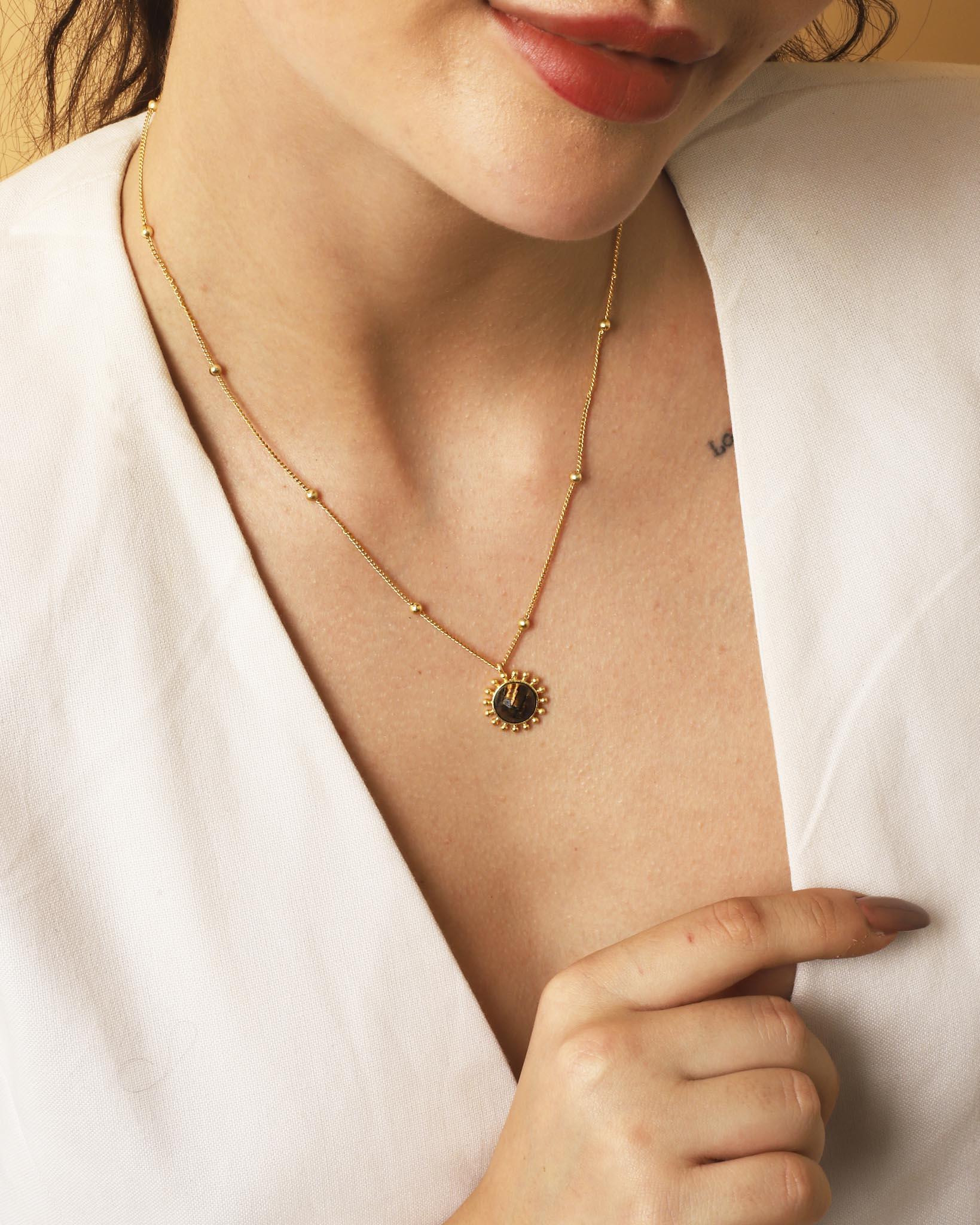 Stellar Elegance - Chakra Necklace Tiger Eye - Lila Rasa