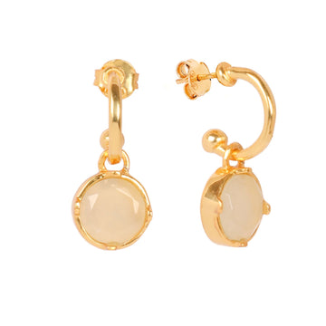 Sparkling White Crystal Hoop Earrings